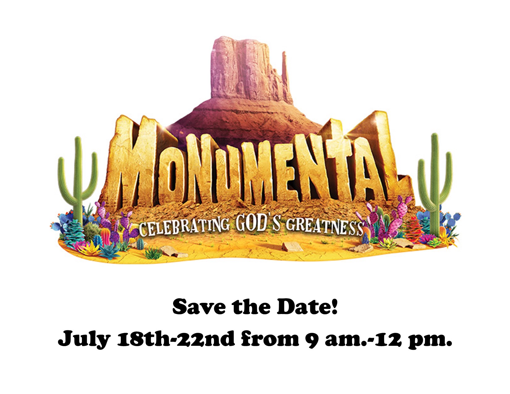 Monumental save the date graphic